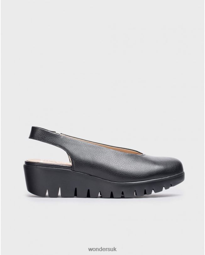 Footwear VZ2PD272 Women Wonders Negro Backless Leather Shoe