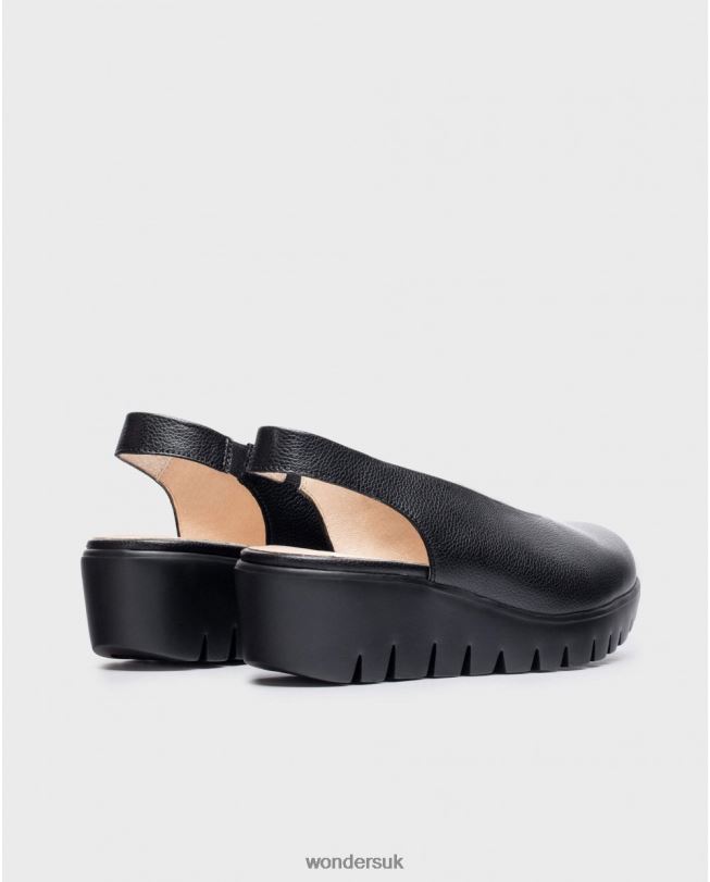 Footwear VZ2PD272 Women Wonders Negro Backless Leather Shoe