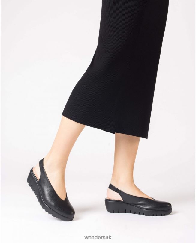 Footwear VZ2PD272 Women Wonders Negro Backless Leather Shoe