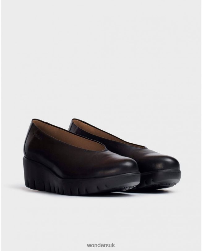 Footwear VZ2PD333 Women Wonders Negro Black Fly Moccasin