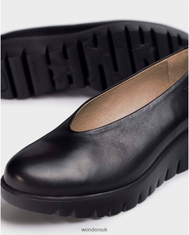 Footwear VZ2PD333 Women Wonders Negro Black Fly Moccasin
