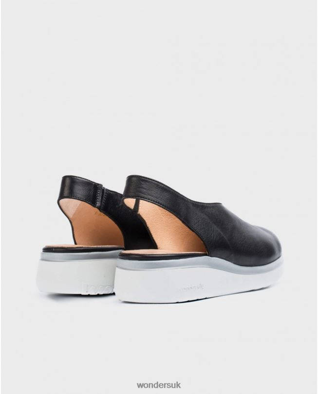 Footwear VZ2PD442 Women Wonders Negro Leather V Cut Shoe